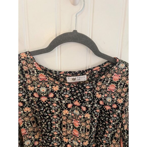 Flynn Skye Love Daze Lydia‎ Floral Long-Sleeve Mini Dress Sz Medium - Picture 3 of 6